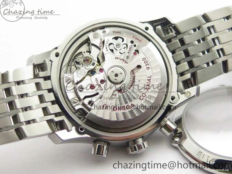 0409 HighQuality De Ville Chronograph SS OMF 1:1 Best Edition White Dial On SS Bracelet A 8151